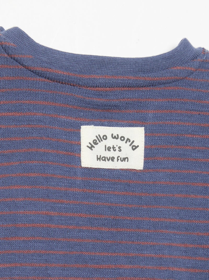 Gestreept T-shirt met lange mouwen Blauw - Kiabi