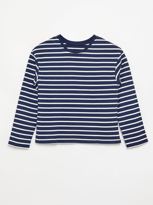 Gestreept T-shirt met lange mouwen - Kiabi