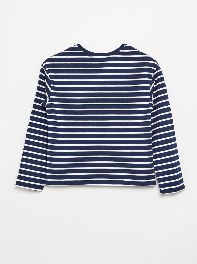 Gestreept T-shirt met lange mouwen Blauw - Kiabi