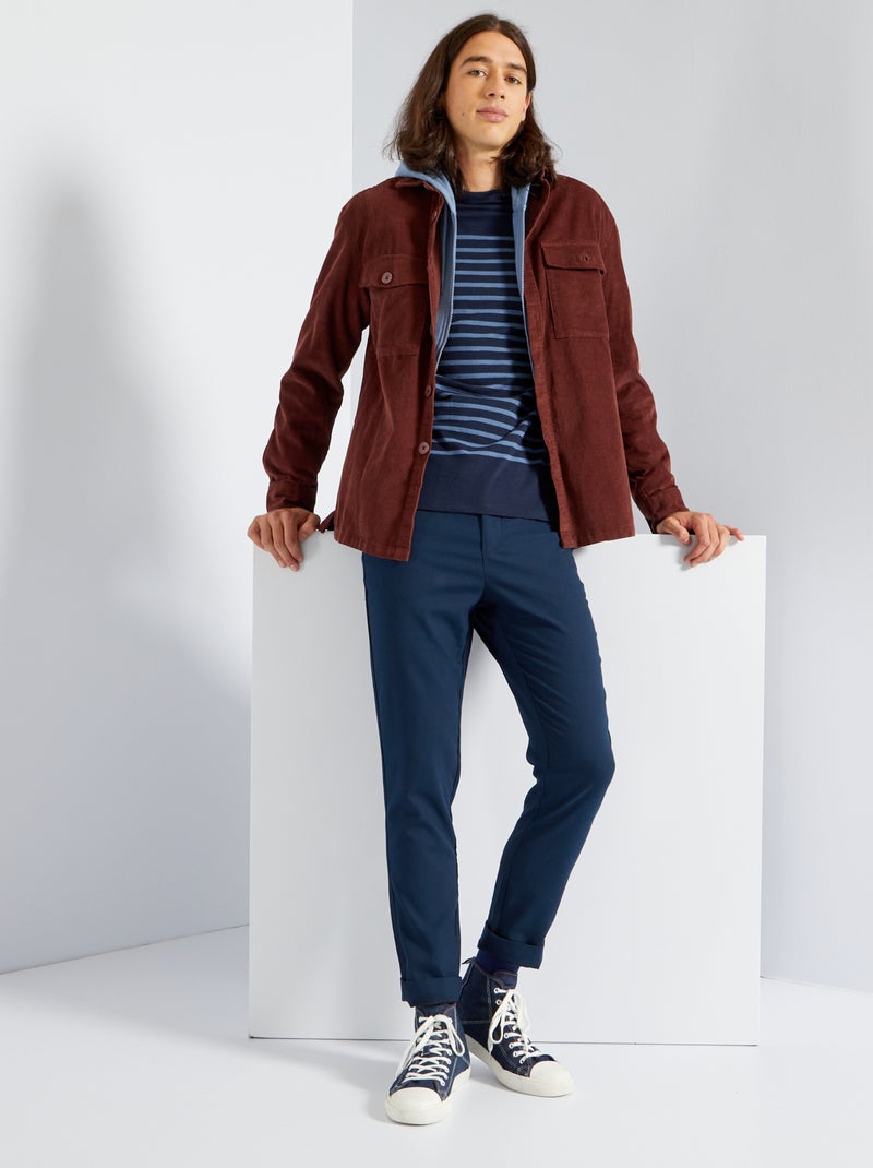 Gestreept T-shirt met lange mouwen BLAUW - Kiabi