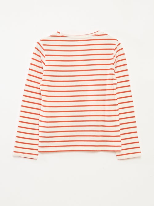 Gestreept T-shirt met lange mouwen en ronde hals - Kiabi