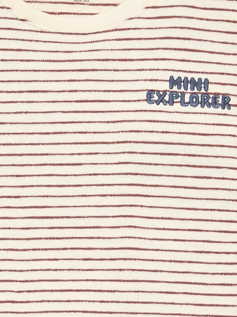 Gestreept T-shirt met lange mouwen Rood - Kiabi
