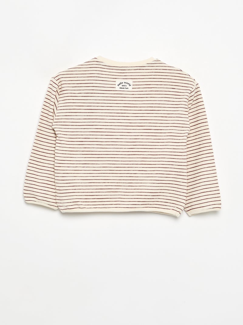 Gestreept T-shirt met lange mouwen Rood - Kiabi