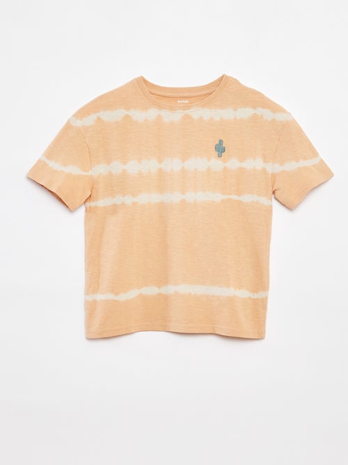 Gestreept T-shirt met tie-dyeprint - Kiabi