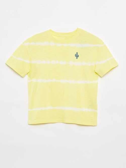 Gestreept T-shirt met tie-dyeprint - Kiabi
