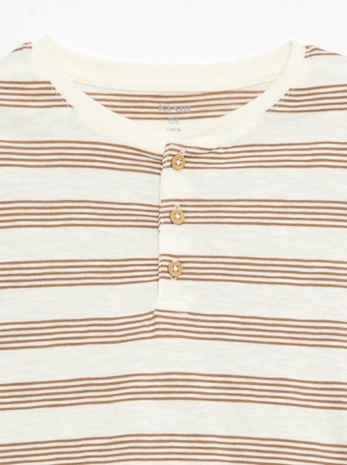 Gestreept T-shirt met tuniekkraag - Kiabi