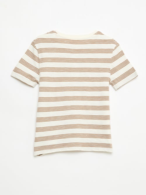 Gestreept T-shirt met tuniekkraag - Kiabi