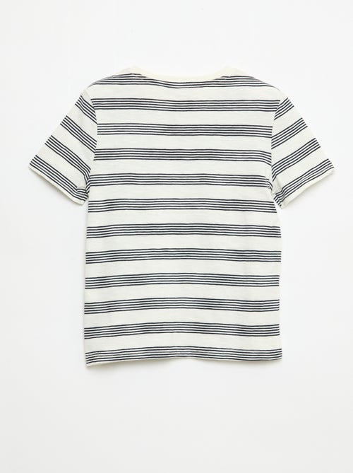 Gestreept T-shirt met tuniekkraag - Kiabi