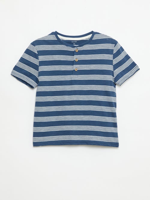 Gestreept T-shirt met tuniekkraag - Kiabi