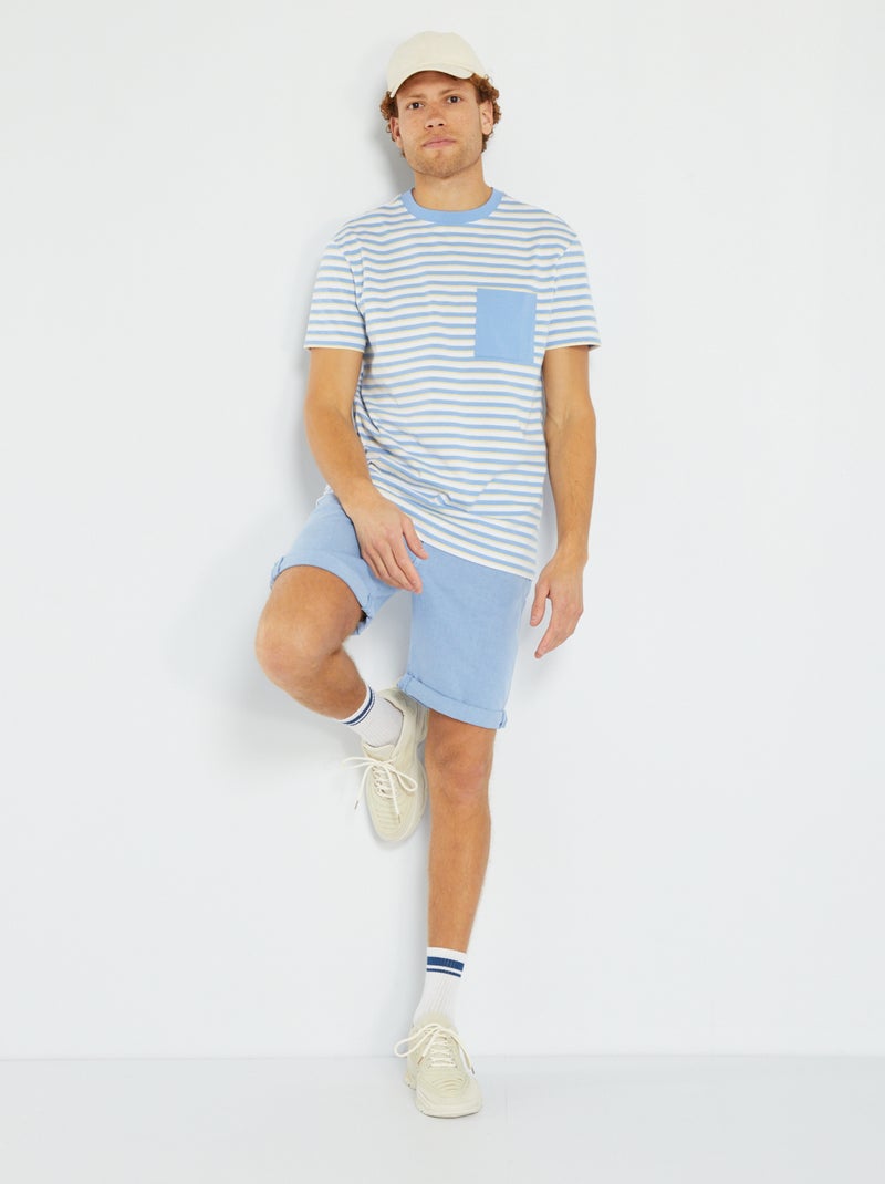 Gestreept T-shirt van jersey BLAUW - Kiabi