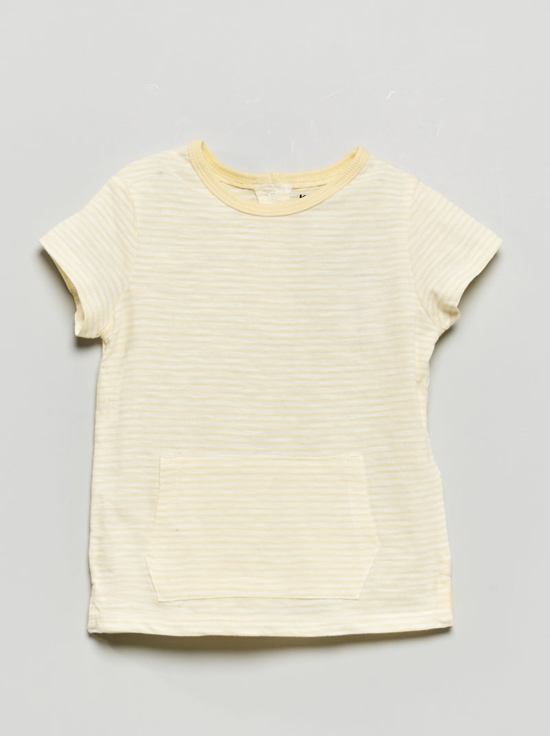 Gestreept T-shirt van jersey GEEL - Kiabi