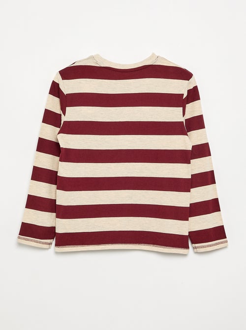 Gestreept T-shirt van jersey met lange mouwen - Kiabi