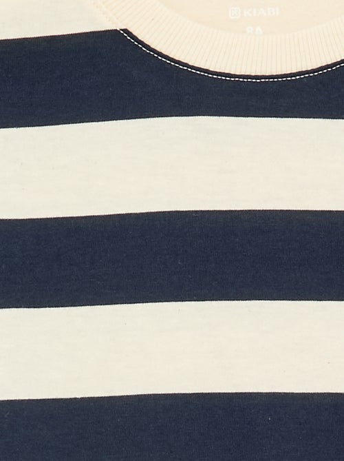 Gestreept T-shirt van jersey met lange mouwen - Kiabi