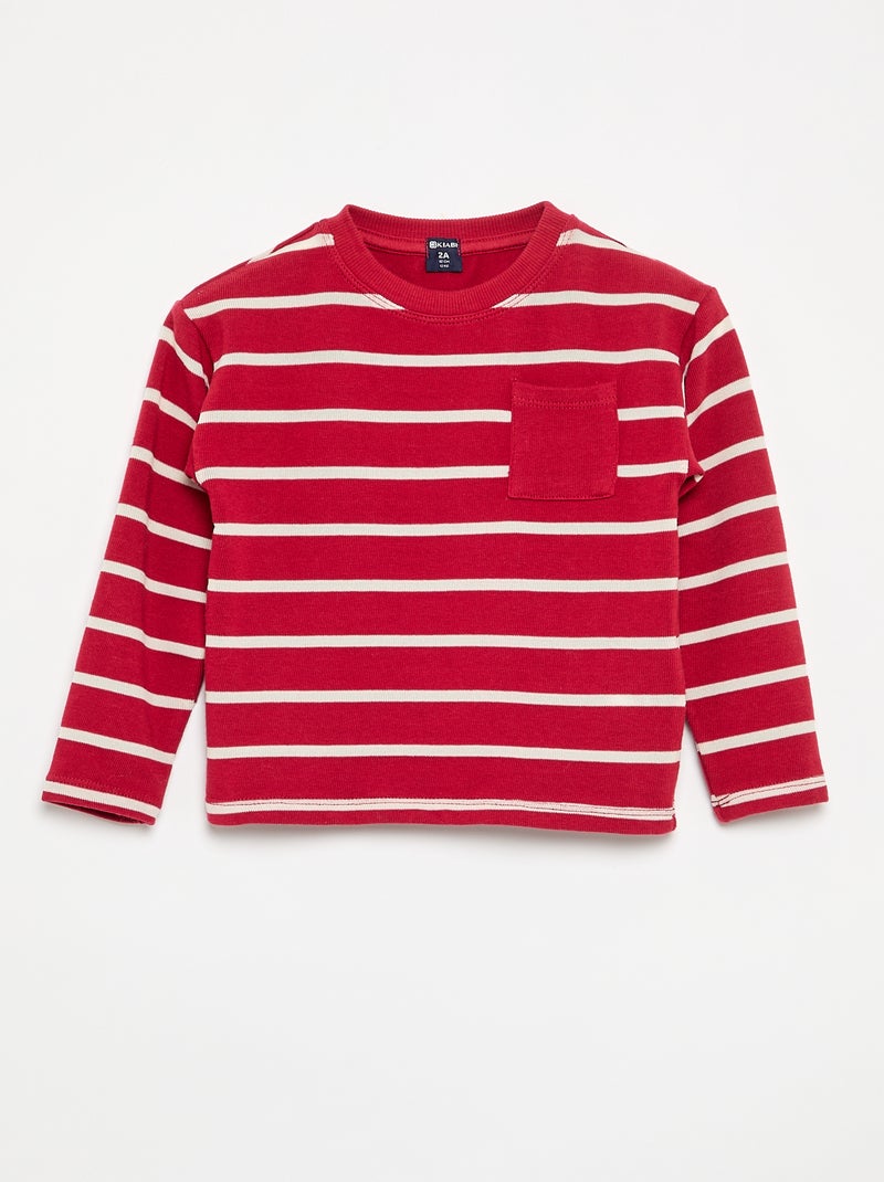Gestreept T-shirt van jerseytricot Rood - Kiabi
