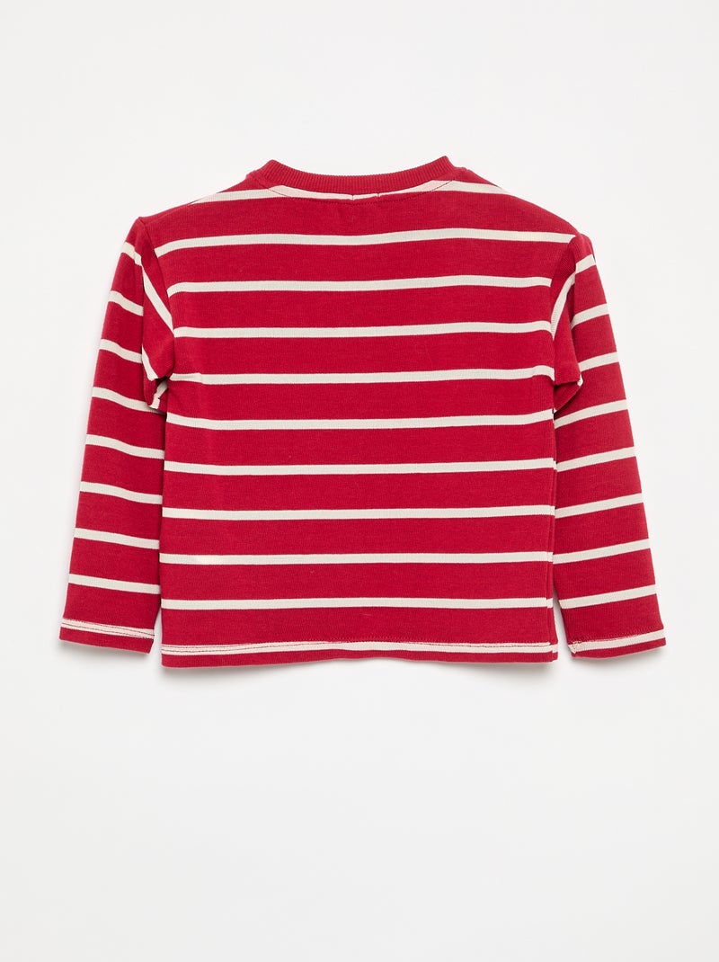 Gestreept T-shirt van jerseytricot Rood - Kiabi