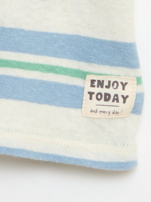 Gestreept T-shirt van katoen en linnen jerseytricot - Kiabi