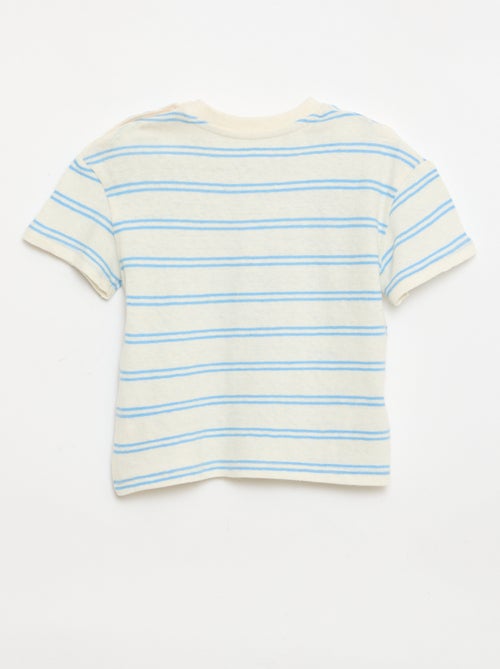 Gestreept T-shirt van katoen en linnen jerseytricot - Kiabi