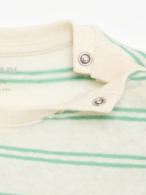 Gestreept T-shirt van katoen en linnen jerseytricot - Kiabi