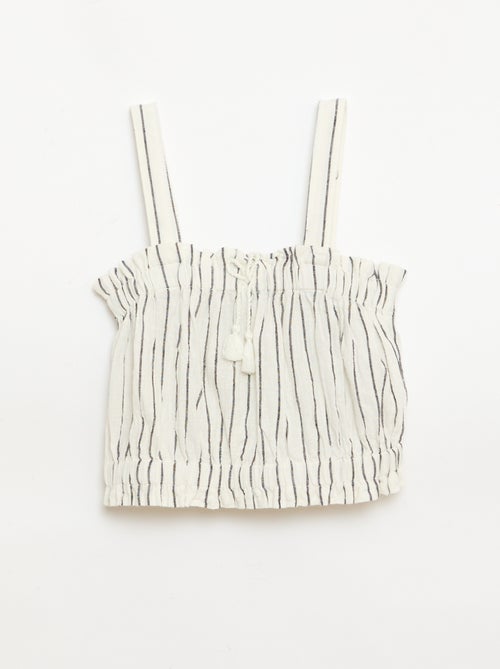 Gestreept topje met bandjes - Kiabi