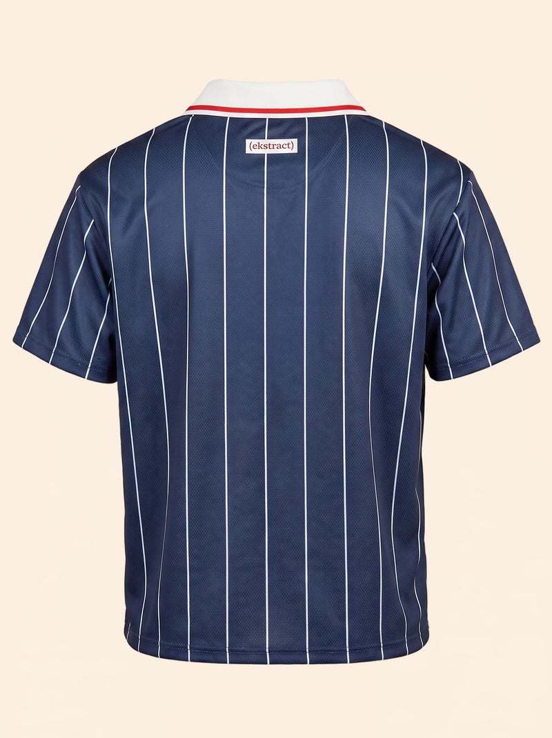 Gestreept voetbal-T-shirt met korte mouwen (Ekstract) Blauw - Kiabi