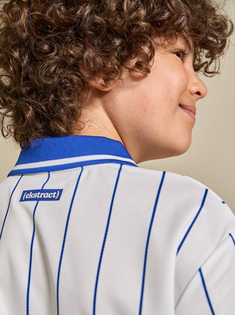 Gestreept voetbal T-shirt met korte mouwen Wit - Kiabi