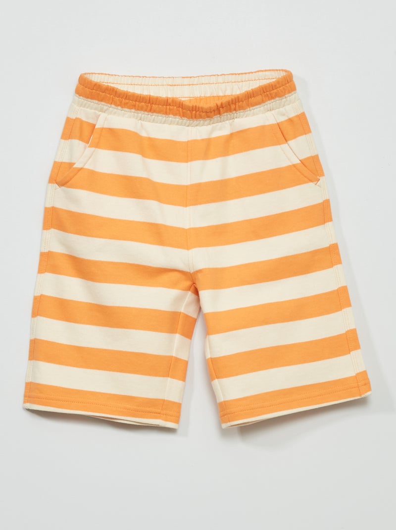 Gestreepte bermuda ORANJE - Kiabi