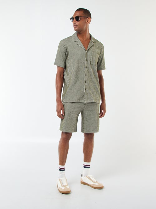 Gestreepte bermuda van kreukelstof - Kiabi