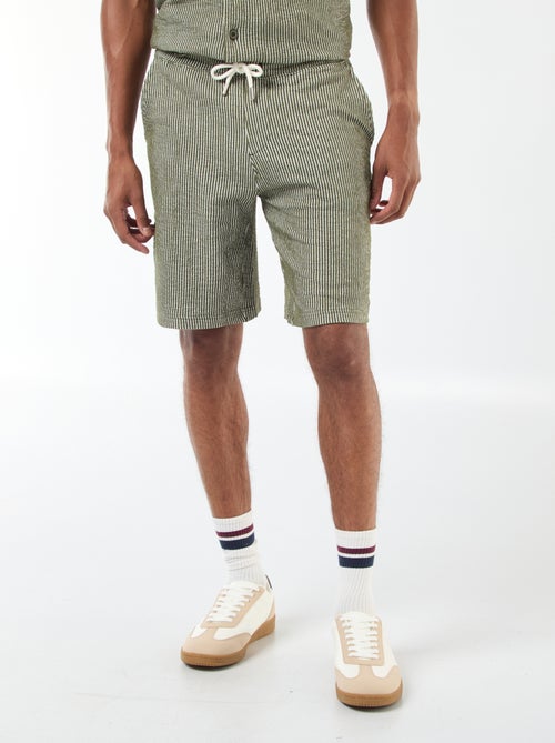 Gestreepte bermuda van kreukelstof - Kiabi