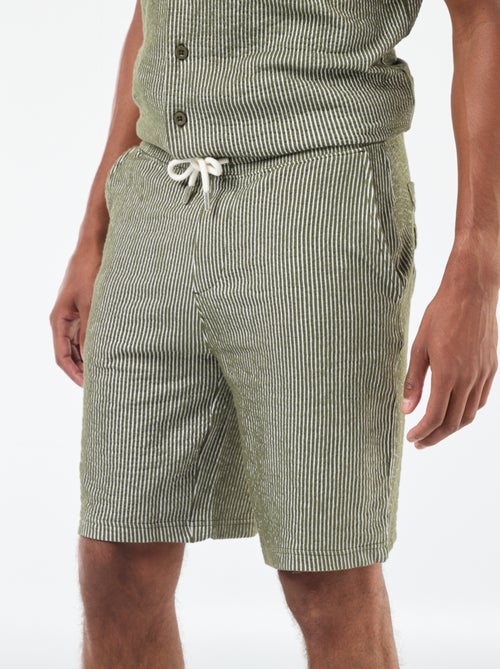 Gestreepte bermuda van kreukelstof - Kiabi