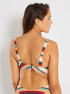Gestreepte bikinitop met pailletten - Kiabi