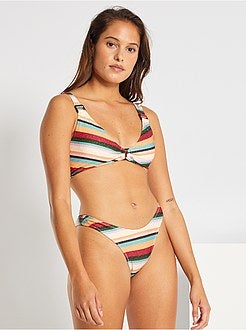 Gestreepte bikinitop met pailletten - Kiabi