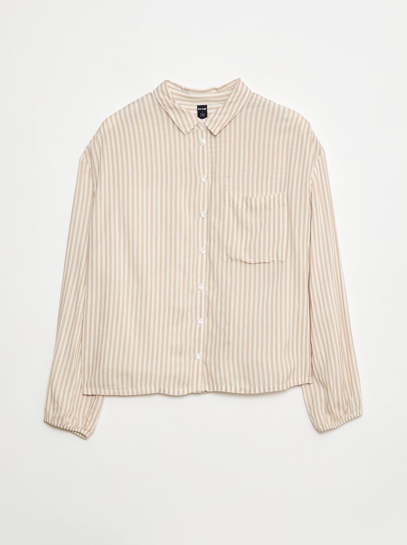 Gestreepte blouse - So Easy Biege - Kiabi