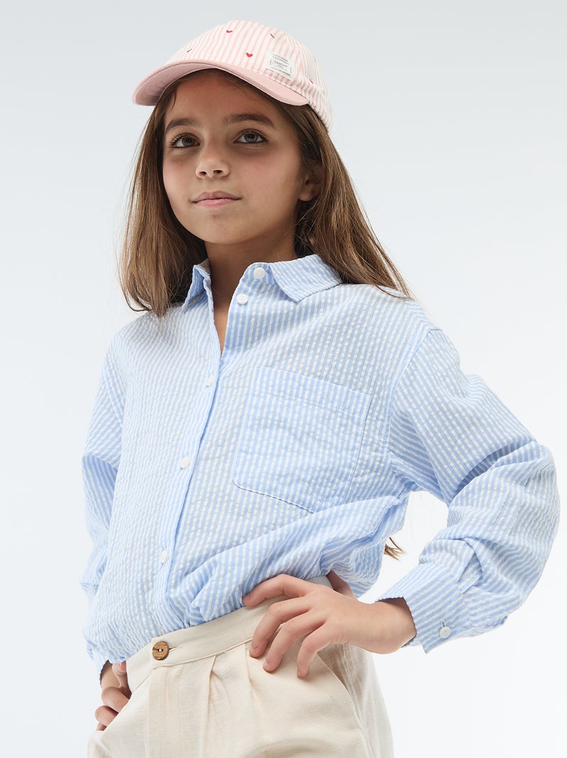 Gestreepte blouse Blauw - Kiabi