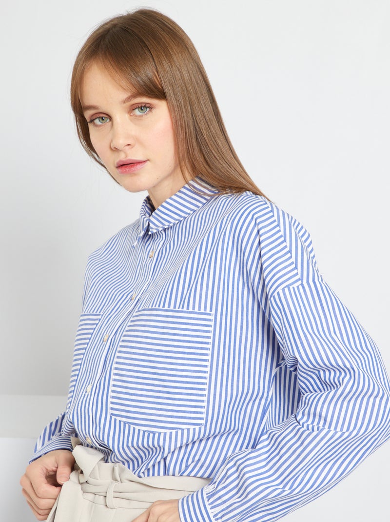 Gestreepte blouse BLAUW - Kiabi