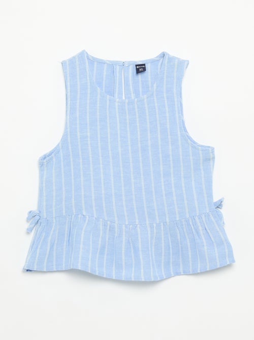 Gestreepte blouse met fantasie strikjes - Kiabi