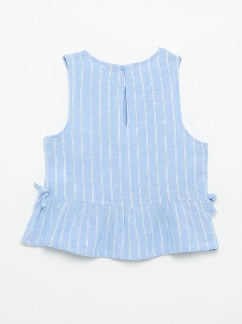 Gestreepte blouse met fantasie strikjes - Kiabi