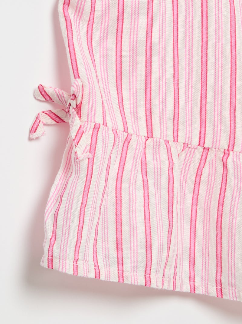 Gestreepte blouse met fantasie strikjes Rose - Kiabi