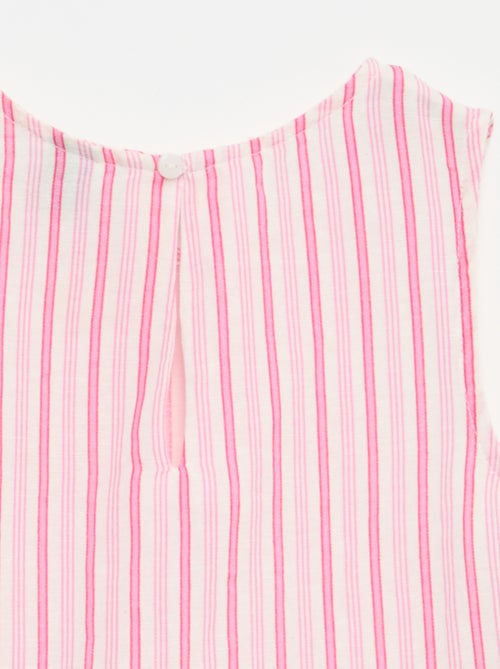 Gestreepte blouse met fantasie strikjes - Kiabi