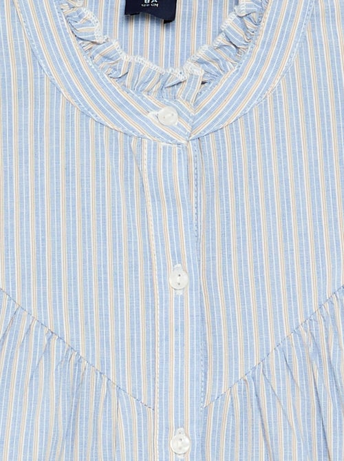 Gestreepte blouse met fantasiekraag - Kiabi Gestreepte blouse met fantasiekraag - Kiabi