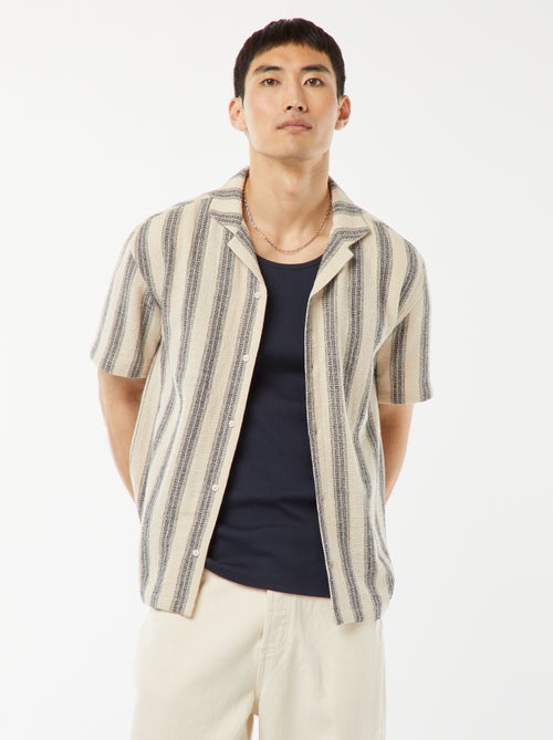 Gestreepte blouse met korte mouw - Kiabi