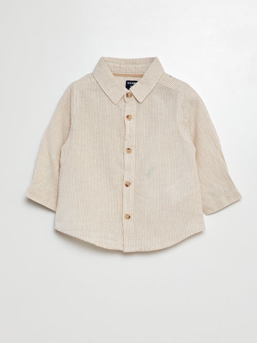 Gestreepte blouse van gemengd linnen - Kiabi