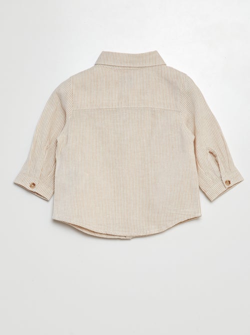 Gestreepte blouse van gemengd linnen - Kiabi