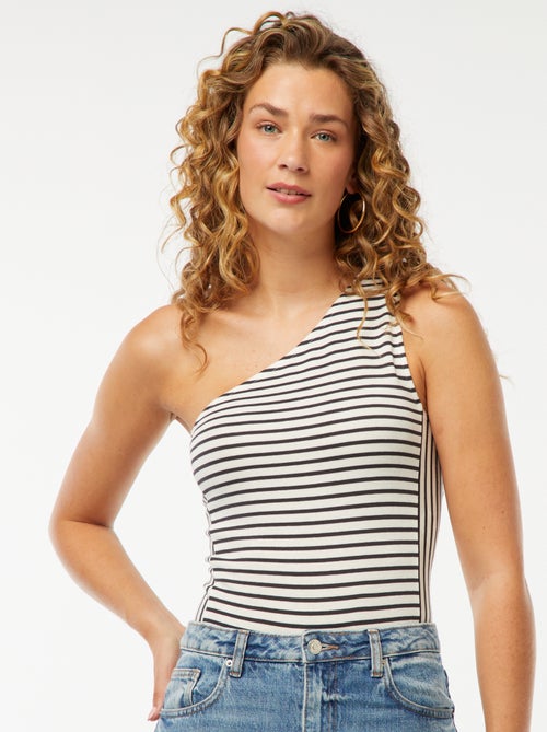 Gestreepte body | one-shouldermodel - Kiabi
