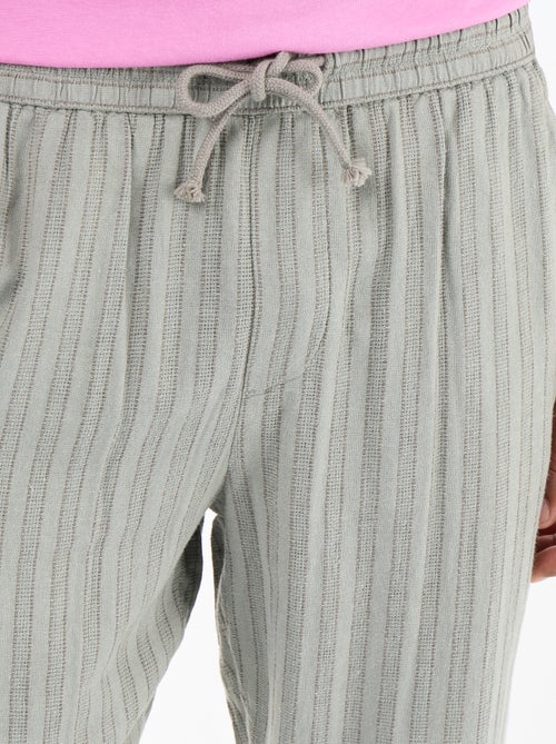 Gestreepte broek van linnenmix - Kiabi