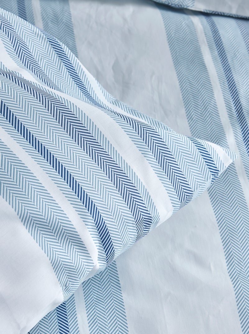 Gestreepte dekbedset BLAUW - Kiabi