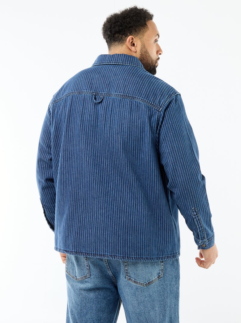 Gestreepte jeanshemd Blauw - Kiabi