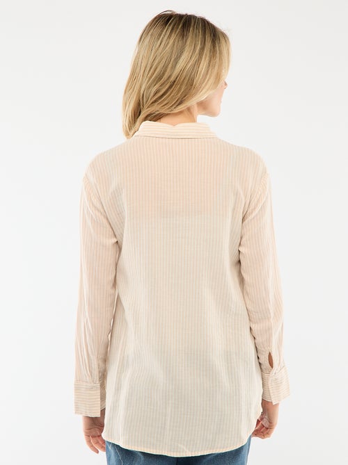 Gestreepte katoenen zwangerschapsblouse - Kiabi