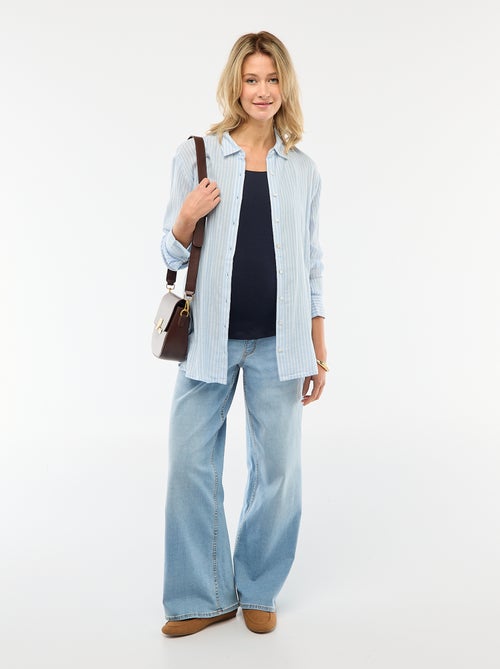 Gestreepte katoenen zwangerschapsblouse - Kiabi