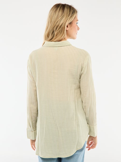 Gestreepte katoenen zwangerschapsblouse - Kiabi