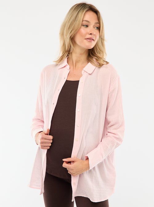 Gestreepte katoenen zwangerschapsblouse - Kiabi